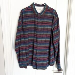 Original Penguin 100% Cotton Button Down Shirt sz XXL - Colorful Stripes